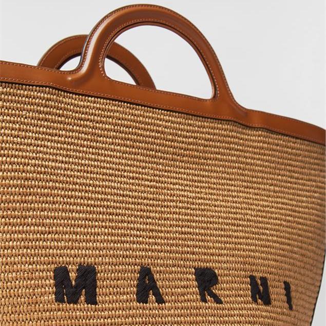 【MARNI】レザー＆ラフィア TROPICALIA スモールバッグ