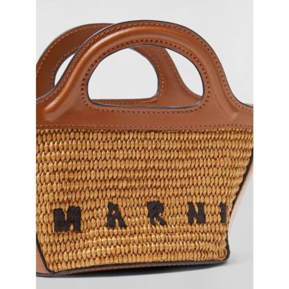 【MARNI】 TROPICALIA マイクロ レザー＆ラフィア かごバッグ