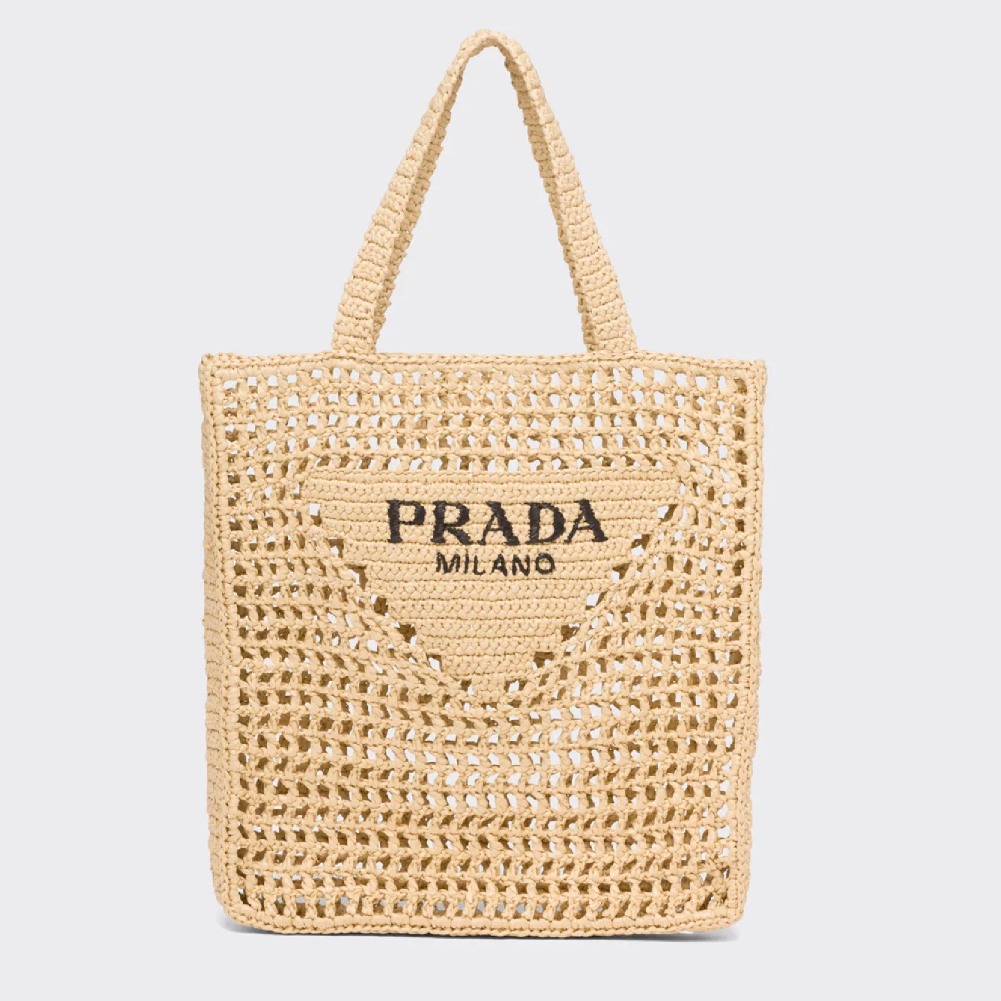 【PRADA】Raffia tote bag ロゴ ラフィア トートバッグ