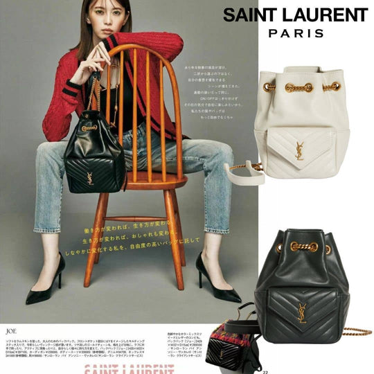 🔥2023新作【Saint Laurent】🔥雑誌掲載！多くの著名人が愛用する☆Joe ミニ キルティングレザーバケットバッグ