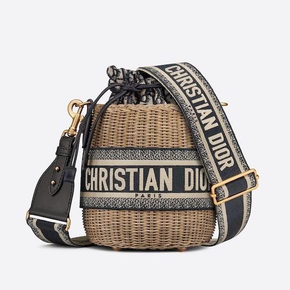 【DIOR】 Wicker” 取外し可ショルダー付き♪かごバッグ