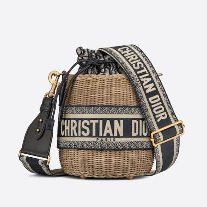 【DIOR】 Wicker” 取外し可ショルダー付き♪かごバッグ