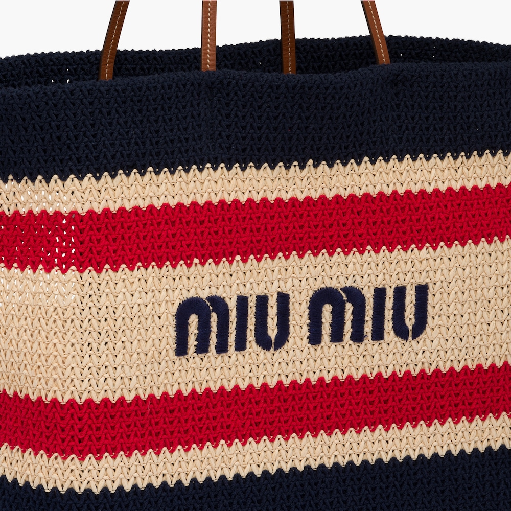 【MIUMIU】大人気♪ラフィアXコットン トートバッグ