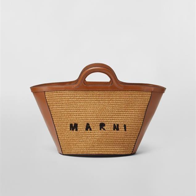 【MARNI】レザー＆ラフィア TROPICALIA スモールバッグ