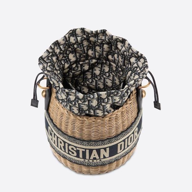 【DIOR】 Wicker” 取外し可ショルダー付き♪かごバッグ