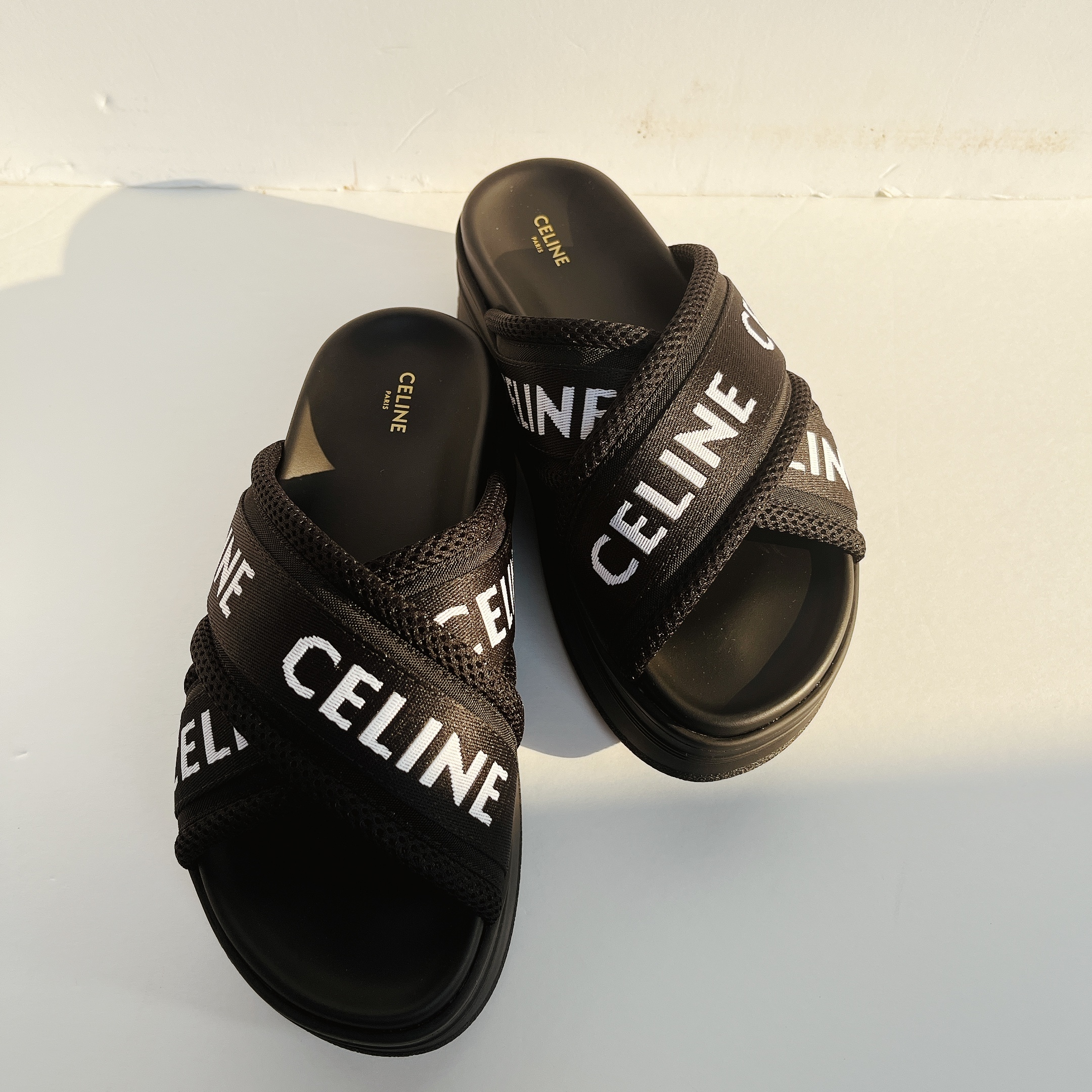 【CELINE】大人気 BLOCK SLIDE サンダル 厚底 ブラック