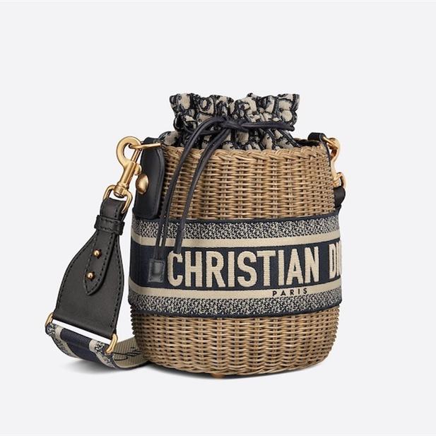 【DIOR】 Wicker” 取外し可ショルダー付き♪かごバッグ