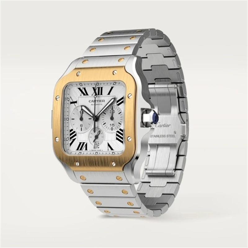 【CARTIER】SANTOS DE CARTIER CHRONOGRAPH WATCH サントス ドゥ カルティエ クロノグラフ ウォッチ XL、自動巻き
