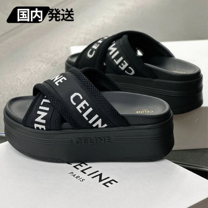 【CELINE】大人気 BLOCK SLIDE サンダル 厚底 ブラック