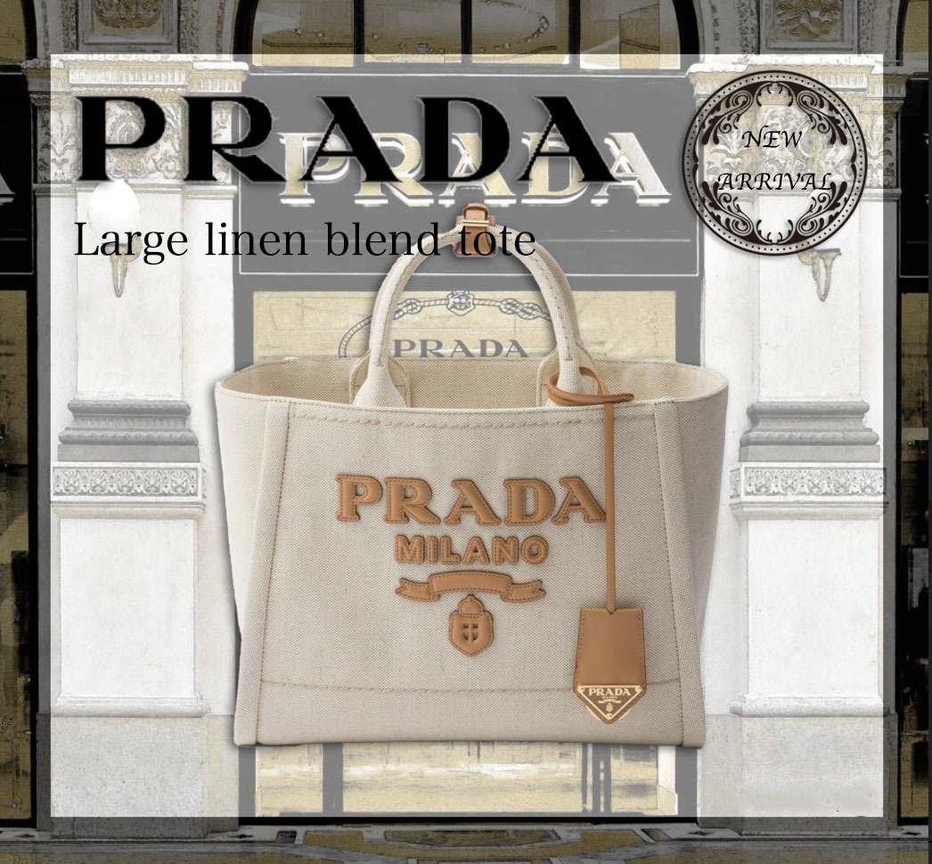 【PRADA】春夏♪オシャレトート♢Large linen blend tote