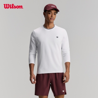 Wilson Men Timeless Long Sleeve Tennis Tee Classic Navy/Bright White WN00097