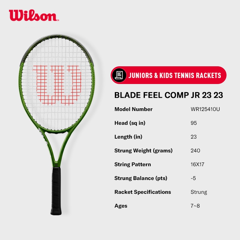 Wilson Blade Feel Comp Junior 23 / 25 Junior Tennis Racket (Pre-Strung)