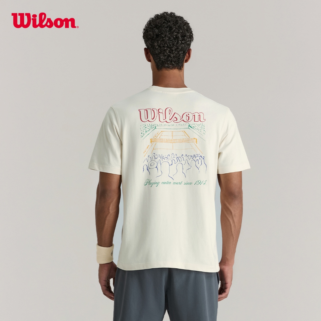 Wilson Men Courtview Graphic Tee Bright White WM20104532