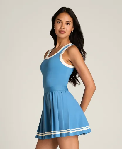 Contrast Scoop Neck Dress