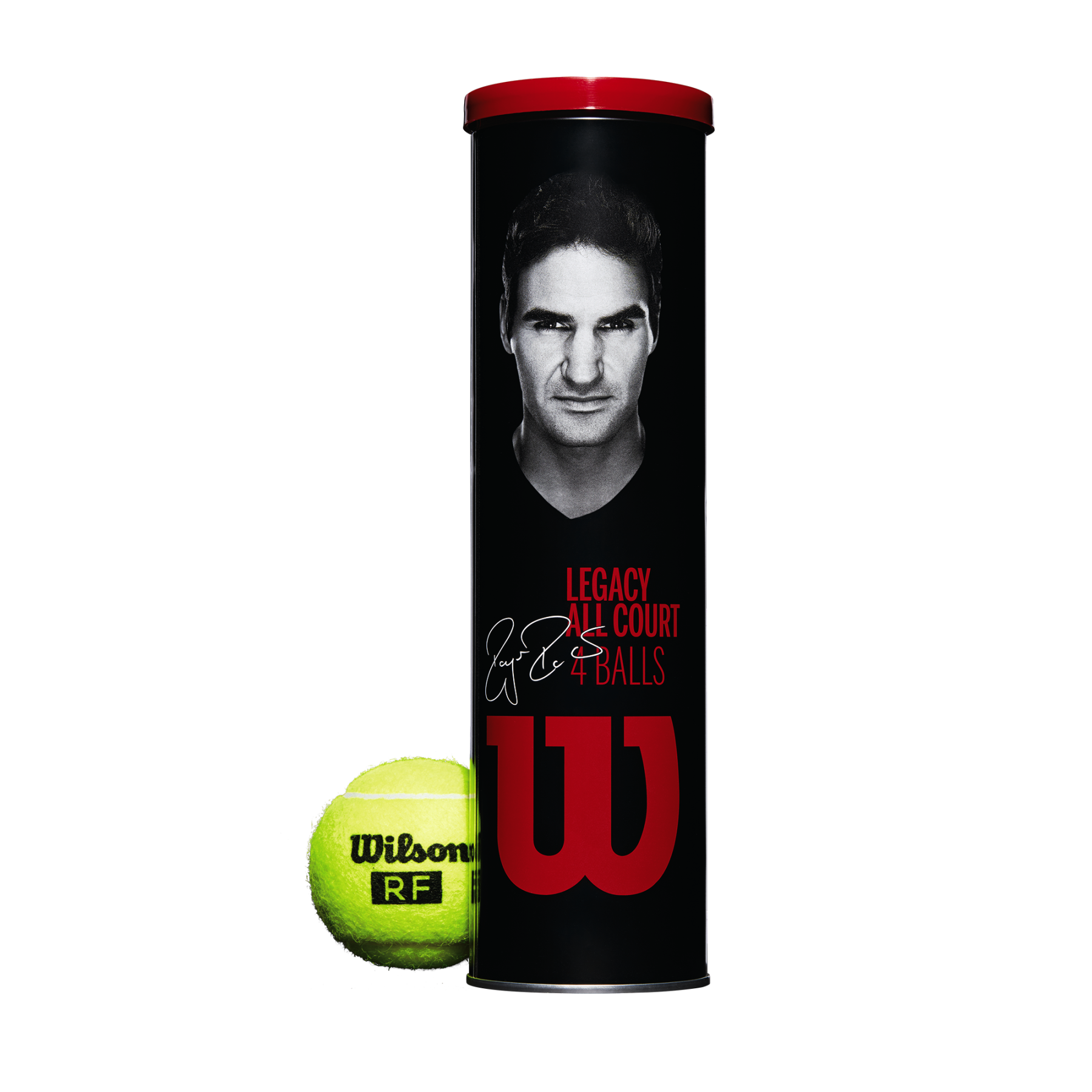 Wilson Roger Federer Legacy Tennis Balls Metal Can (4 Balls)