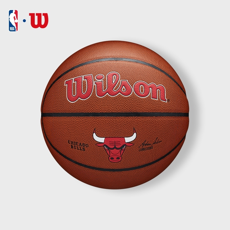 WILSON NBA Chicago Bulls Team Alliance Official Composite Leather Basketball Size 7 Indoor/Outdoor WZ4029305XB