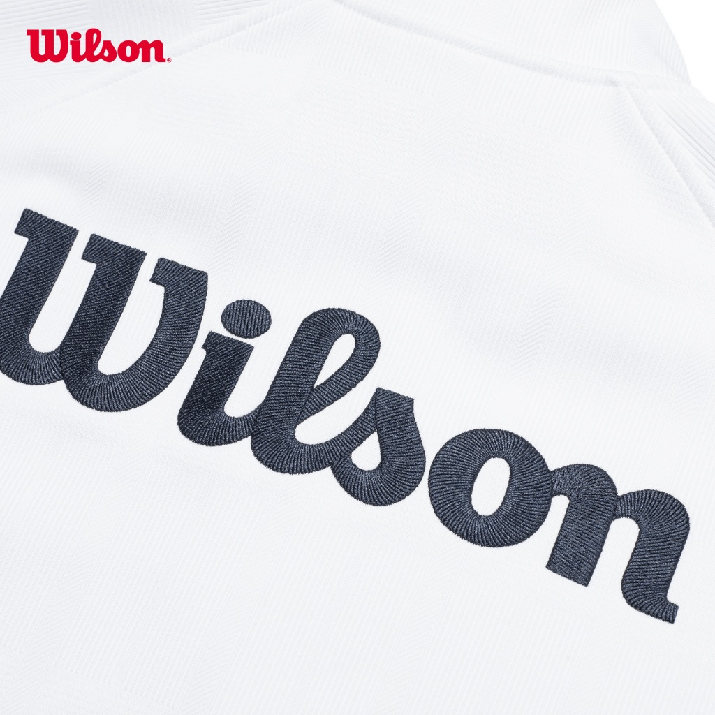 Wilson Men Courtstar Jacquard Tennis Jacket Brushed Inner Stand Collar Zip Windproof WN00114