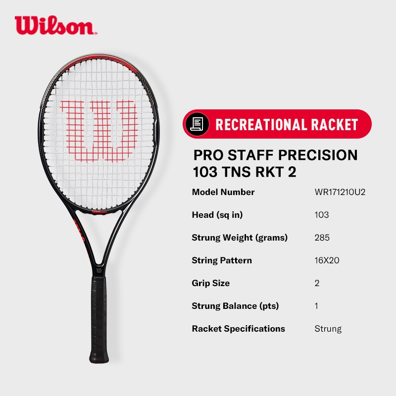 Wilson Pro Staff Precision 100/103 Recreational Tennis Racket WR171110U/WR171210U (Pre-strung)