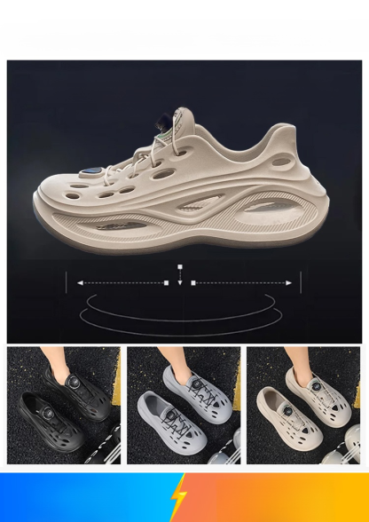 【🌤️ ต้องมีในหน้าร้อน!】รองเท้าแตะเจาะรู🩴 🥰 เทคโนโลยีลดแรงกระแทกแบบหุ้มพื้นล่าสุด 👍 สวมใส่สบายสุดๆ ✨ เพิ่มส่วนสูง 5 ซม. ✨ ป้องกันล