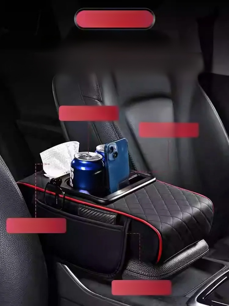 เพิ่มความสะดวกสบายในรถ! กล่องที่พักมือ 5-in-1 แก้วน้ำ, ที่เก็บข้าง, กล่องทิชชู่, และที่รองแขน ทำให้การขับขี่สบายยิ่งขึ้น! 🚗✨