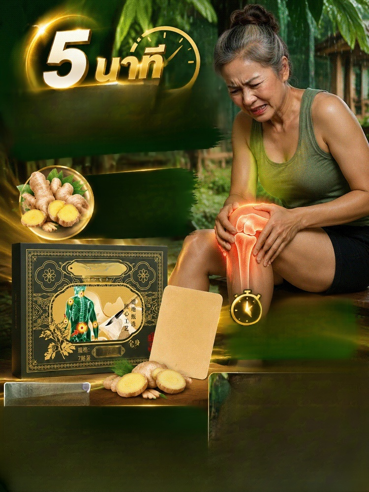 แผ่นประคบร้อนบำบัดอาการปวดข้อ  ปวดเหรอ? หายได้ใน 5 นาที – สัมผัสพลังขิงอายุ 4,000 ปี!