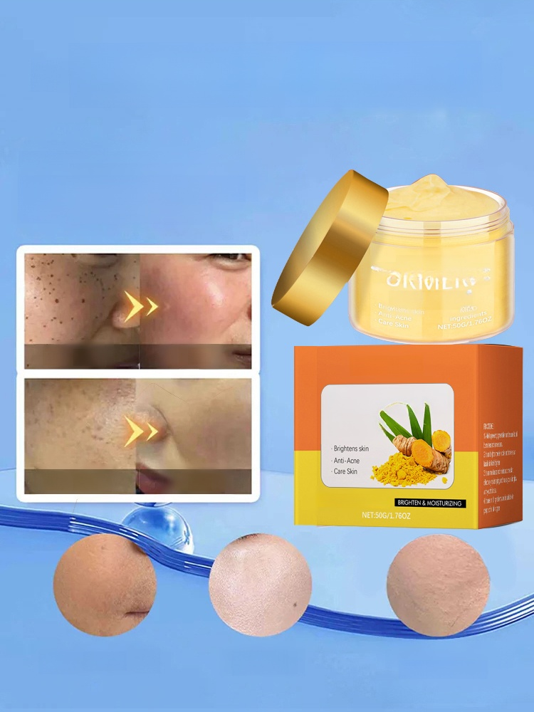 🌟✨ ด้วยครีมขมิ้น ที่รวมทุกคุณสมบัติในการดูแลผิวไว้ในกระปุกเดียว จบทุกปัญหาผิว: 👋 ลาก่อนรอยด่างดำ และปัญหาผิวอื่นๆ!