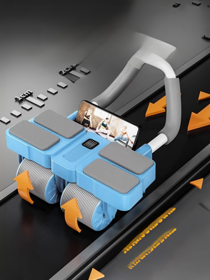 ลูกกลิ้งออกกำลังกายแบบ 4 ล้อ มาพร้อมสปริงดึงกลับอัตโนมัติ รับน้ำหนักได้เยอะ เล่นง่ายมาก 🚀