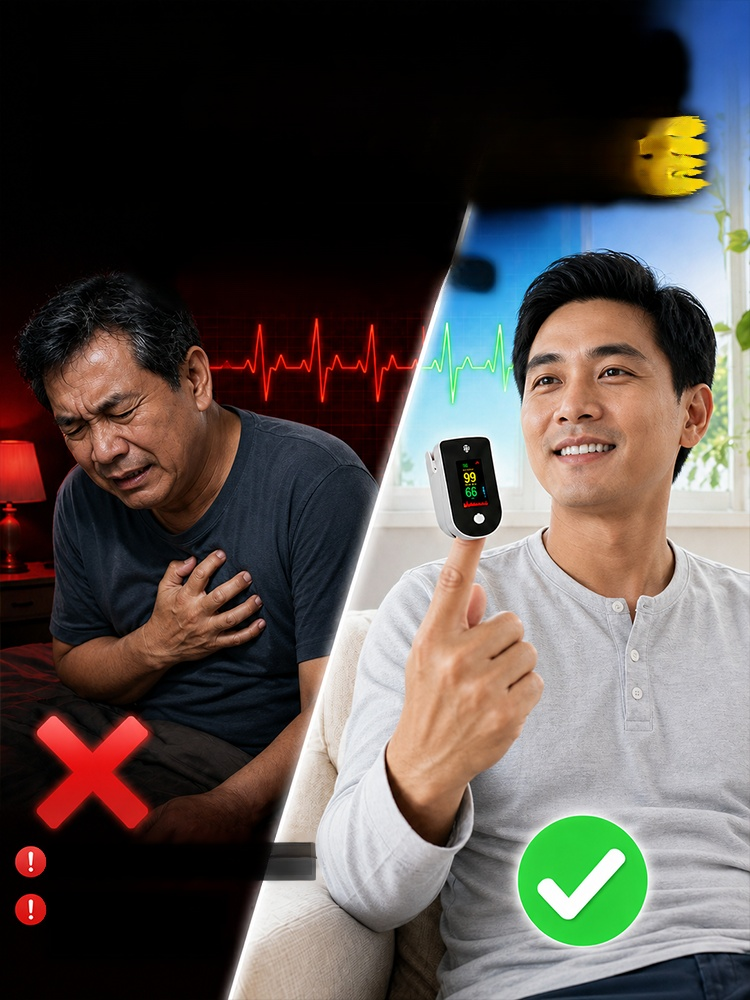 เครื่องวัดออกซิเจนปลายนิ้ว หน้าจอแสดงผลชัดเจน วัดค่าออกซิเจนและชีพจรได้ด้วยตัวเองที่บ้าน✨