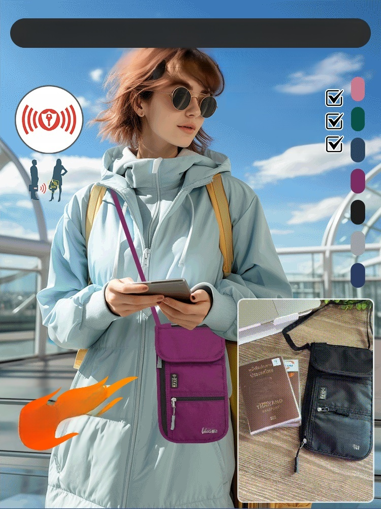 🧳✨ กระเป๋าเก็บเอกสาร & พาสปอร์ตแบบสะพายข้าง กันขโมย–กันสแกนบัตร เหมาะมากสำหรับคนบินบ่อย เดินทางต่างประเทศ หรือพกของสำคัญติดตัว!