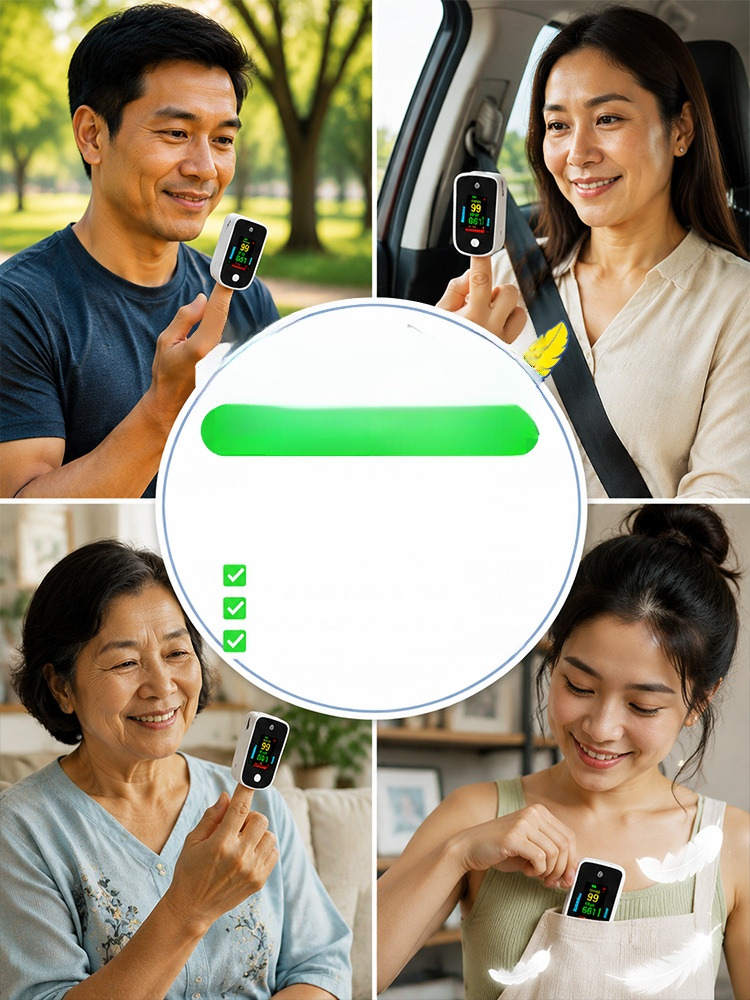 เครื่องวัดออกซิเจนปลายนิ้ว หน้าจอแสดงผลชัดเจน วัดค่าออกซิเจนและชีพจรได้ด้วยตัวเองที่บ้าน✨
