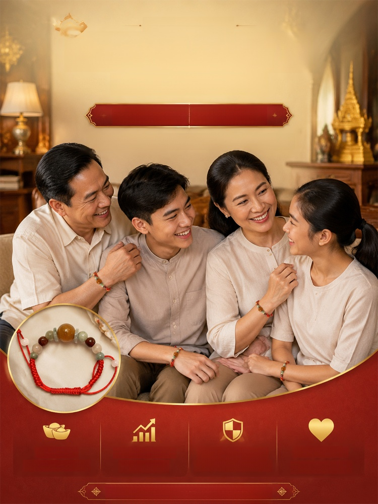 【สร้อยข้อมือเชือกหยกศักดิ์สิทธิ์เสริมดวงด้วยมนต์แห่งปรมาจารย์】😊 ขอให้โชคลาภอยู่กับคุณเสมอ