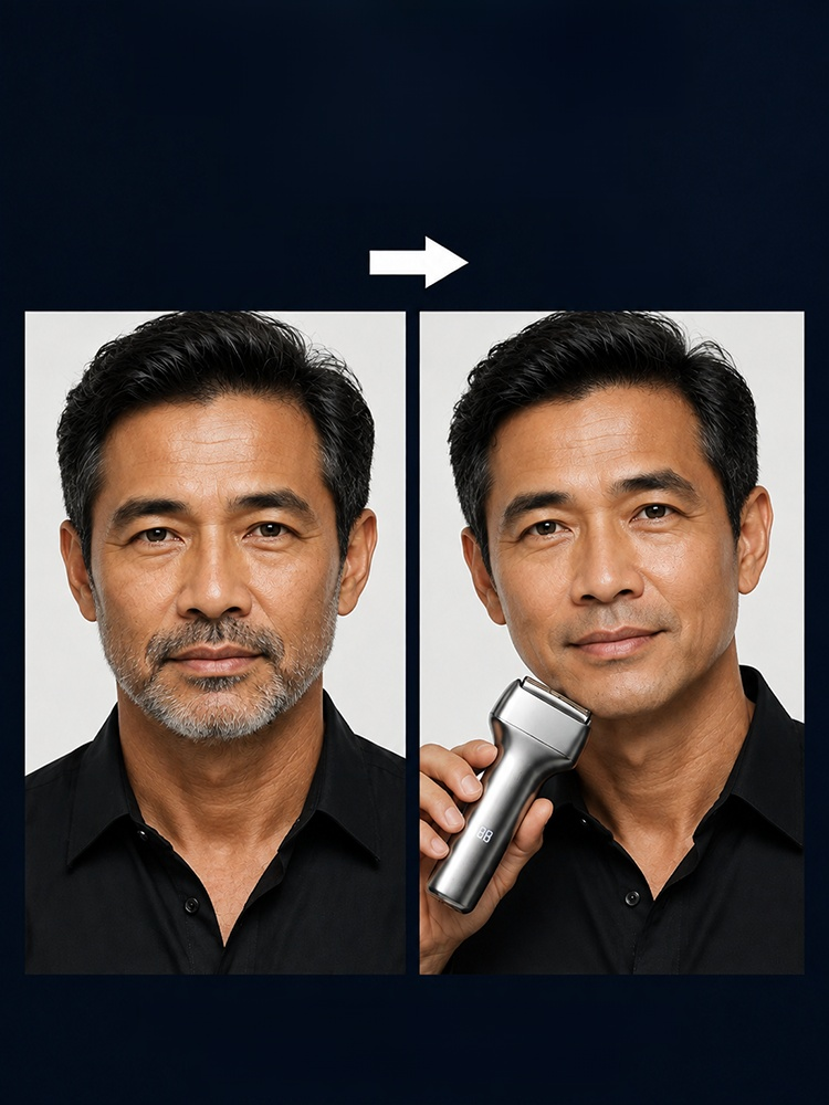 เครื่องโกนหนวดไฟฟ้าแบบพกพาพร้อมแม่เหล็กดูดติด ความเร็ว 840,000 ครั้ง/นาที โกนลื่นไม่ดึงขน!