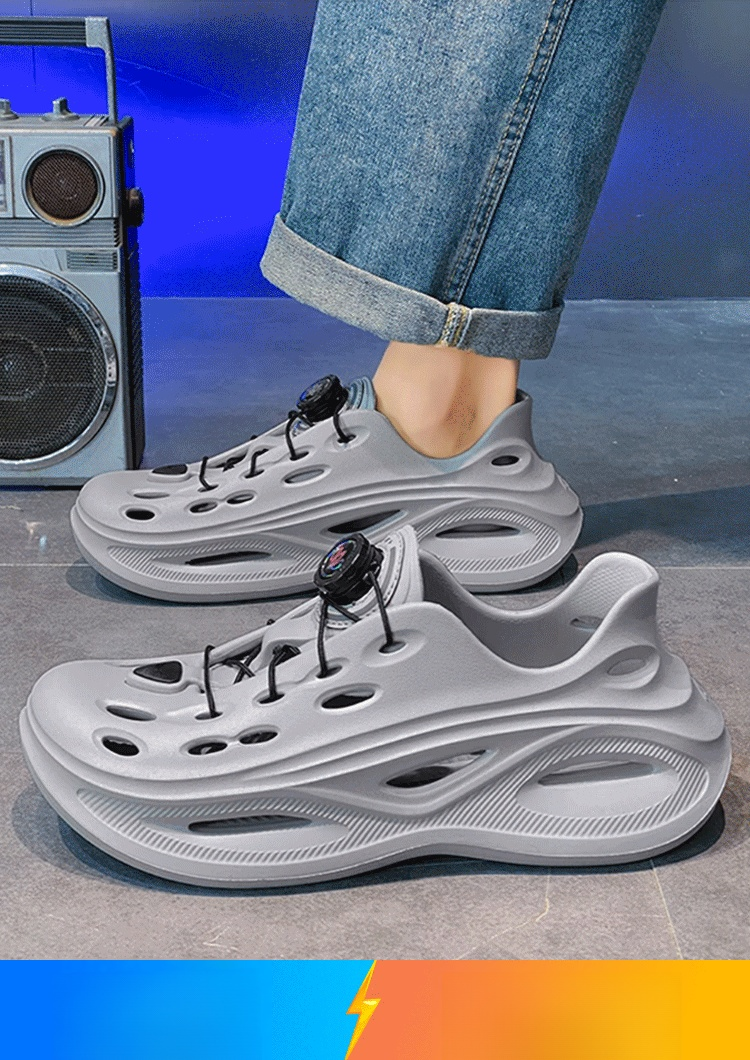 【🌤️ ต้องมีในหน้าร้อน!】รองเท้าแตะเจาะรู🩴 🥰 เทคโนโลยีลดแรงกระแทกแบบหุ้มพื้นล่าสุด 👍 สวมใส่สบายสุดๆ ✨ เพิ่มส่วนสูง 5 ซม. ✨ ป้องกันล