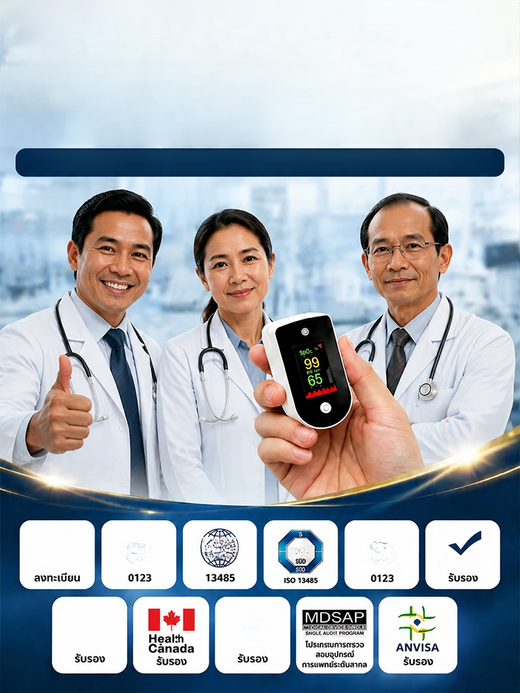 เครื่องวัดออกซิเจนปลายนิ้ว หน้าจอแสดงผลชัดเจน วัดค่าออกซิเจนและชีพจรได้ด้วยตัวเองที่บ้าน✨