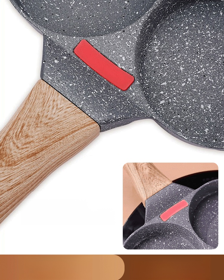 👉กระทะหิน Maifan สี่รู ✅ไม่ต้องคำนวณเวลาทอด ควบคุมอุณหภูมิอัจฉริยะ การนำความร้อนสม่ำเสมอ กระทะไม่ติด