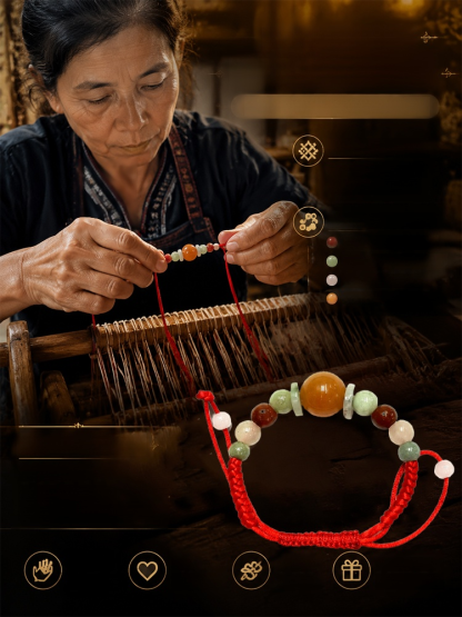 【สร้อยข้อมือเชือกหยกศักดิ์สิทธิ์เสริมดวงด้วยมนต์แห่งปรมาจารย์】😊 ขอให้โชคลาภอยู่กับคุณเสมอ