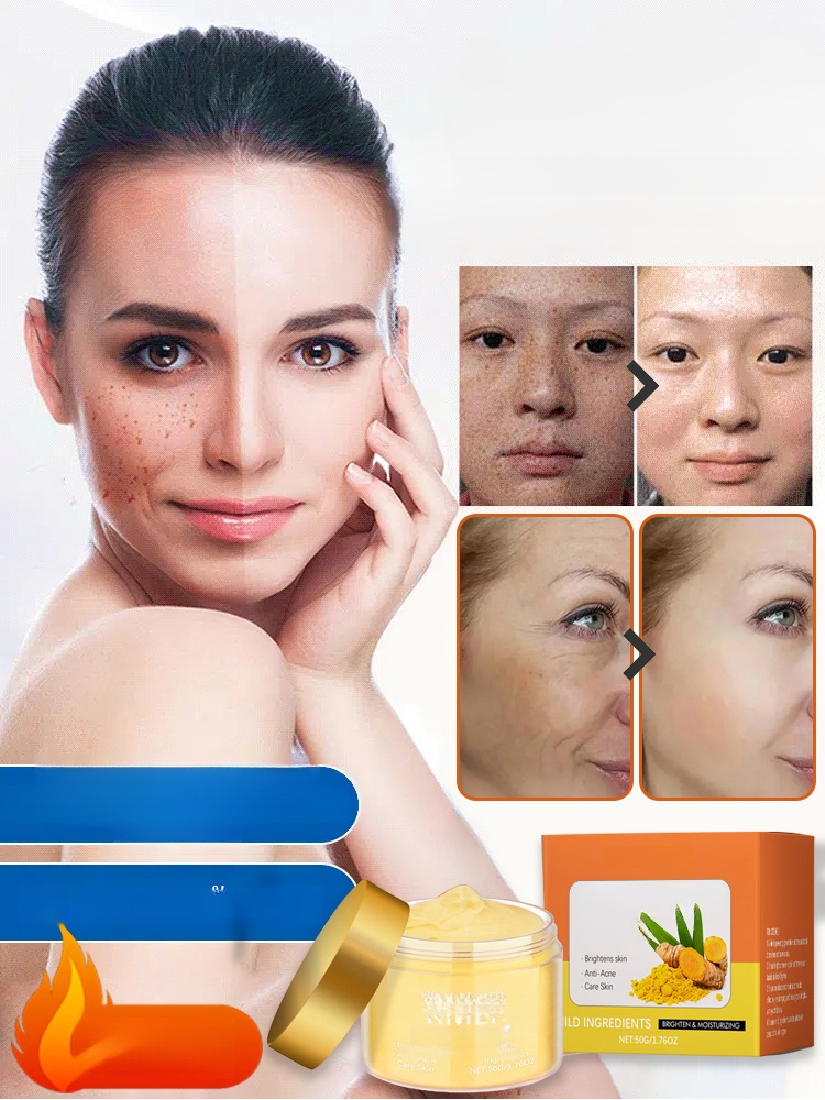 🌟✨ ด้วยครีมขมิ้น ที่รวมทุกคุณสมบัติในการดูแลผิวไว้ในกระปุกเดียว จบทุกปัญหาผิว: 👋 ลาก่อนรอยด่างดำ และปัญหาผิวอื่นๆ!