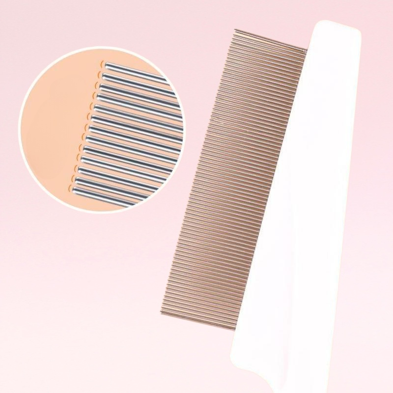 寵物除蚤鋼針梳新款扁平單色防滑貓咪除蚤梳梳子寵物用品