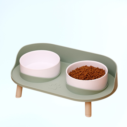 貓咪碗貓碗狗碗寵物陶瓷雙碗喝水貓盆狗盆狗糧寵物用品防打翻