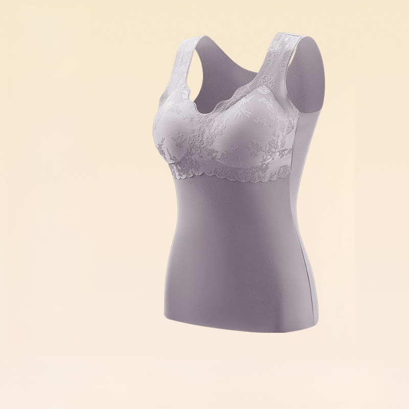 【免穿胸罩】浮雕保暖發熱打底背心