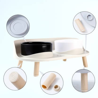 貓咪碗貓碗狗碗寵物陶瓷雙碗喝水貓盆狗盆狗糧寵物用品防打翻