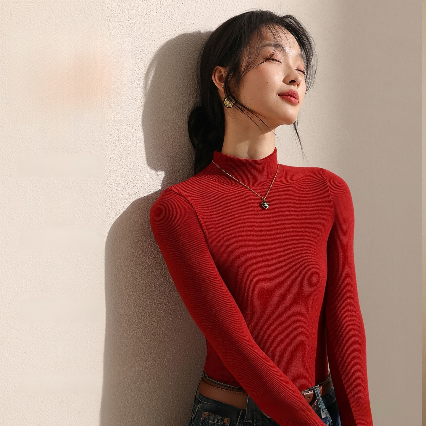 小立領莫代爾保暖打底衫