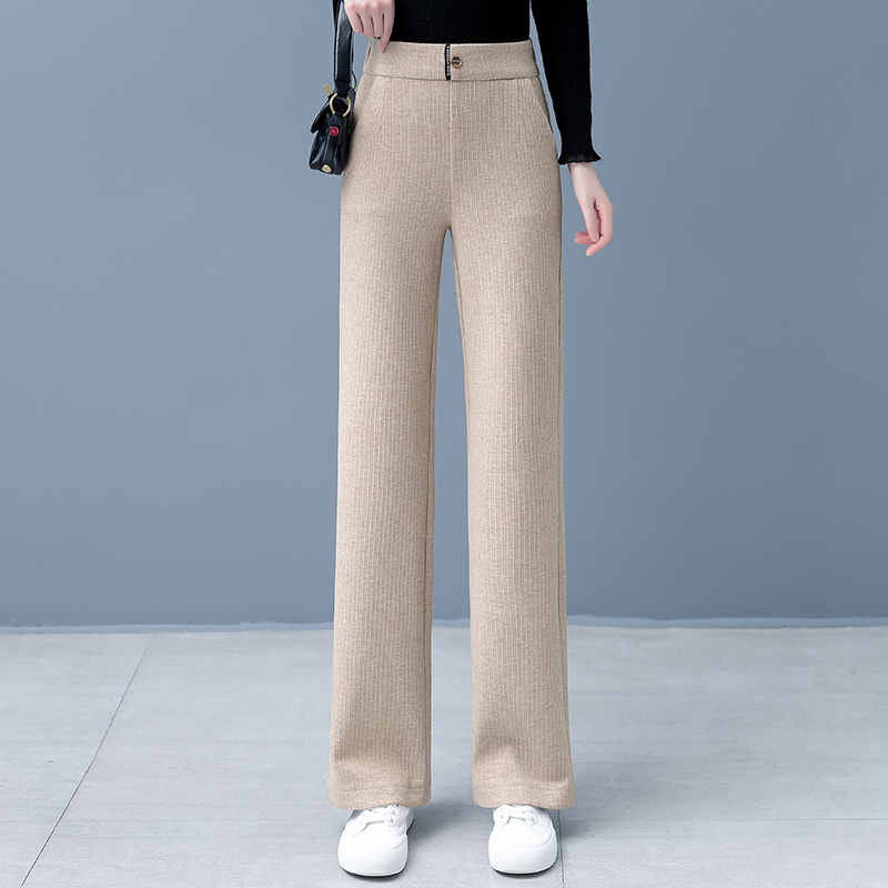 巨顯腿長加絨闊腿褲