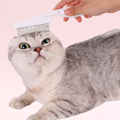 寵物除蚤鋼針梳新款扁平單色防滑貓咪除蚤梳梳子寵物用品