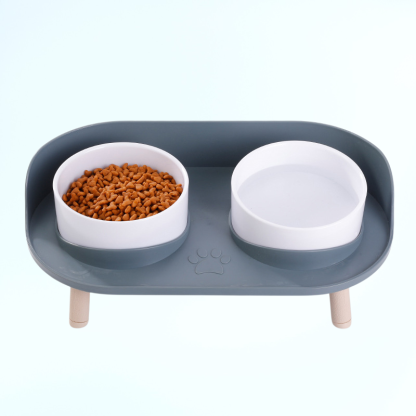 貓咪碗貓碗狗碗寵物陶瓷雙碗喝水貓盆狗盆狗糧寵物用品防打翻