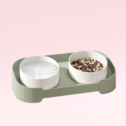 貓咪碗貓碗狗碗寵物陶瓷雙碗喝水貓盆狗盆狗糧寵物用品防打翻