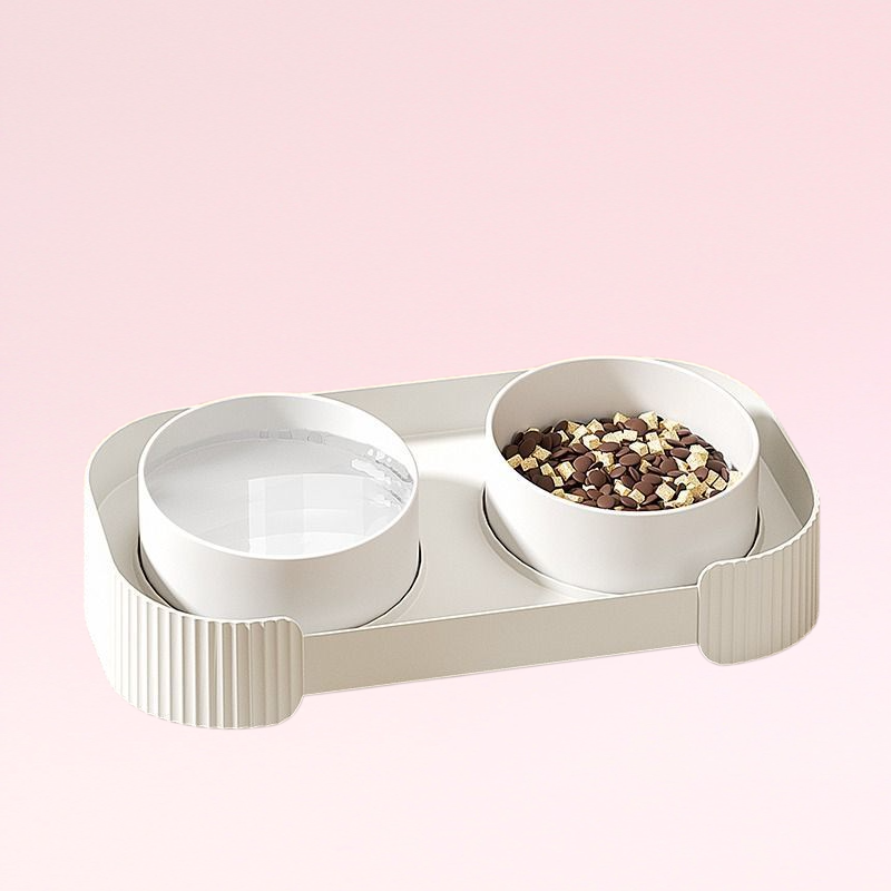 貓咪碗貓碗狗碗寵物陶瓷雙碗喝水貓盆狗盆狗糧寵物用品防打翻