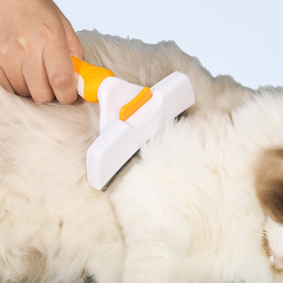 貓咪打薄梳一鍵按壓清理貓毛 貓咪狗狗梳子去毛貓咪毛梳毛神器 寵物用品