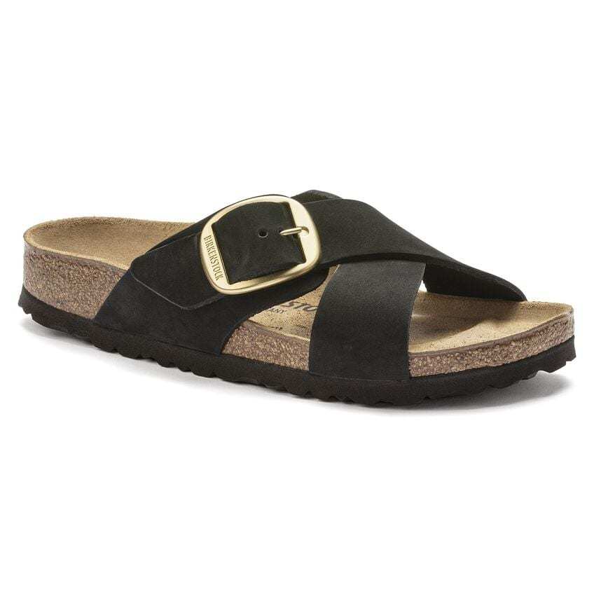Siena Big Buckle Nubuck Leather - Black