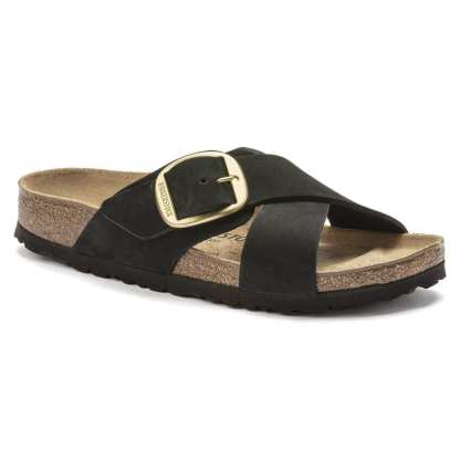 Siena Big Buckle Nubuck Leather - Black